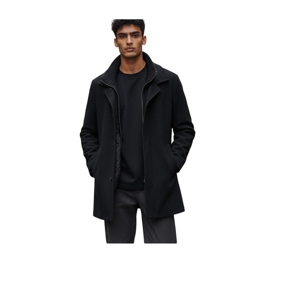 Joseph Abboud Sleek Black wool blend Coat.